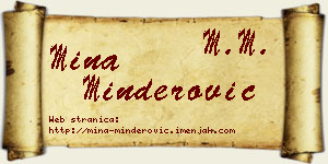 Mina Minderović vizit kartica